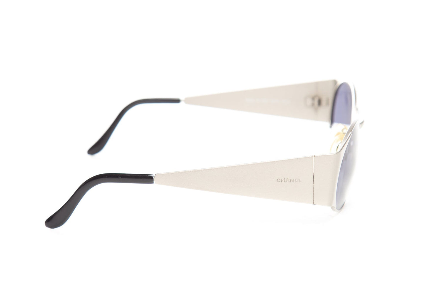 Chanel Silver Oval Sunglasses