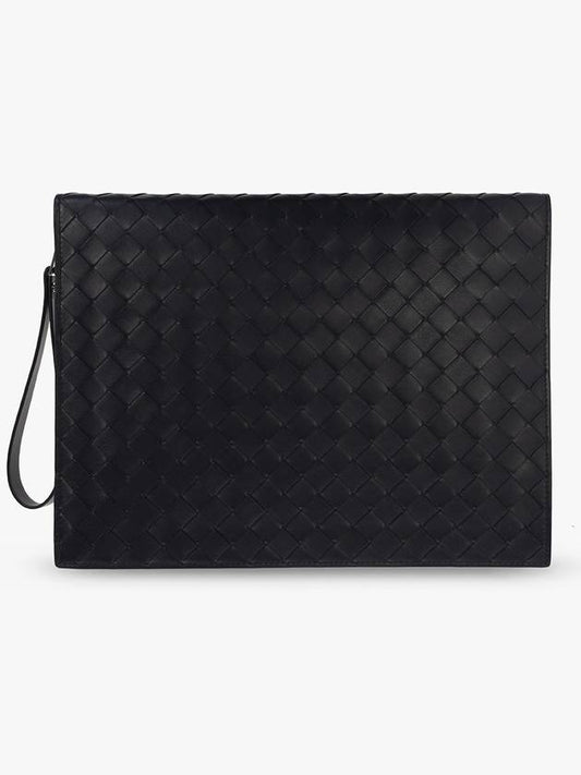 Bottega Veneta Bottega Veneta ‘Classic Intrecciato Medium’ Document Case, Men's, Navy Blue