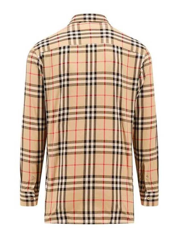Burberry Check Cotton Long Sleeve Shirt Beige