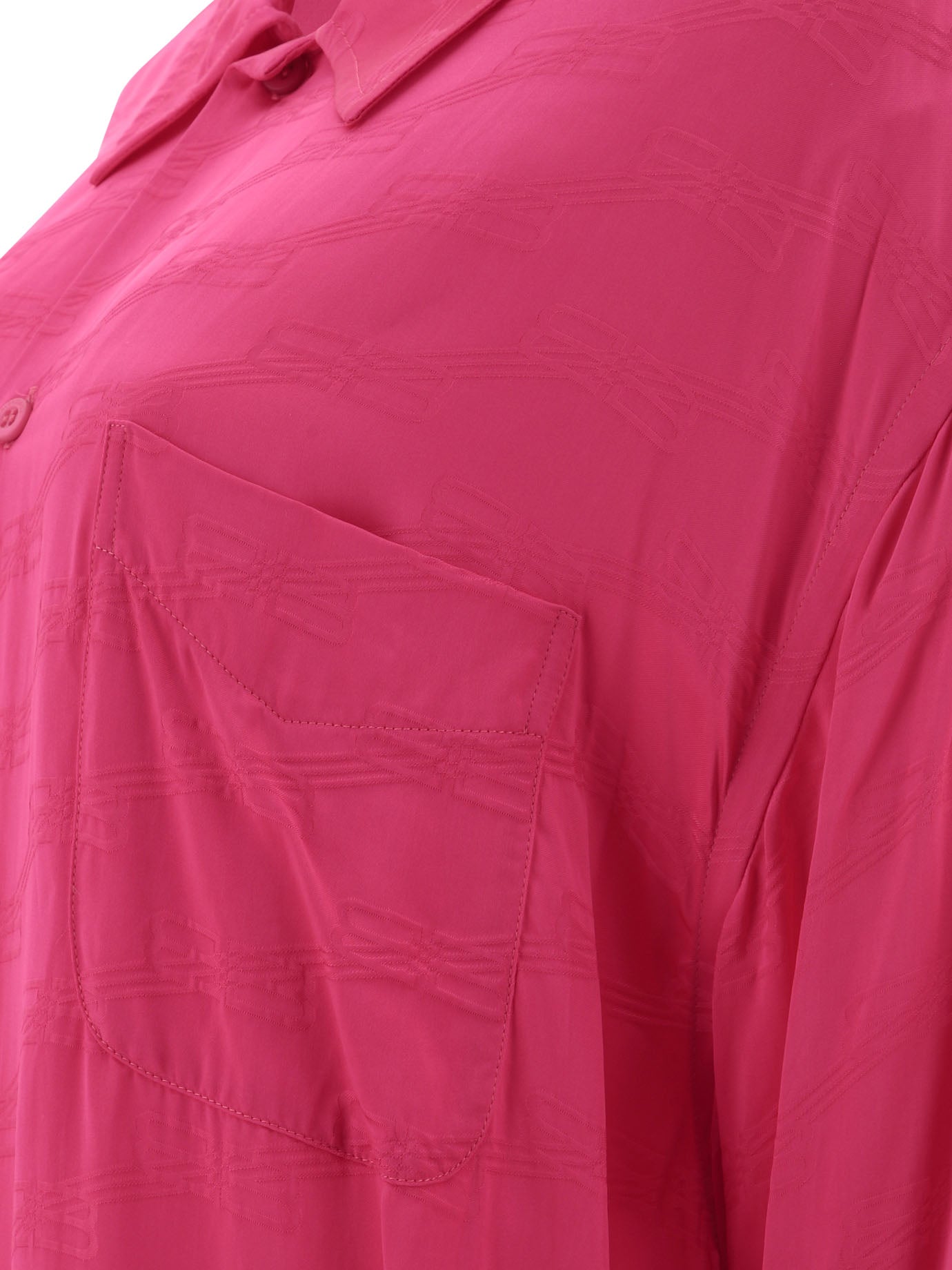 BALENCIAGA Jacquard Logo Regular Fit Long Sleeve Shirt for Women