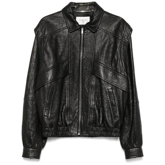 Saint Laurent Black Jackets - Leather Jackets Men