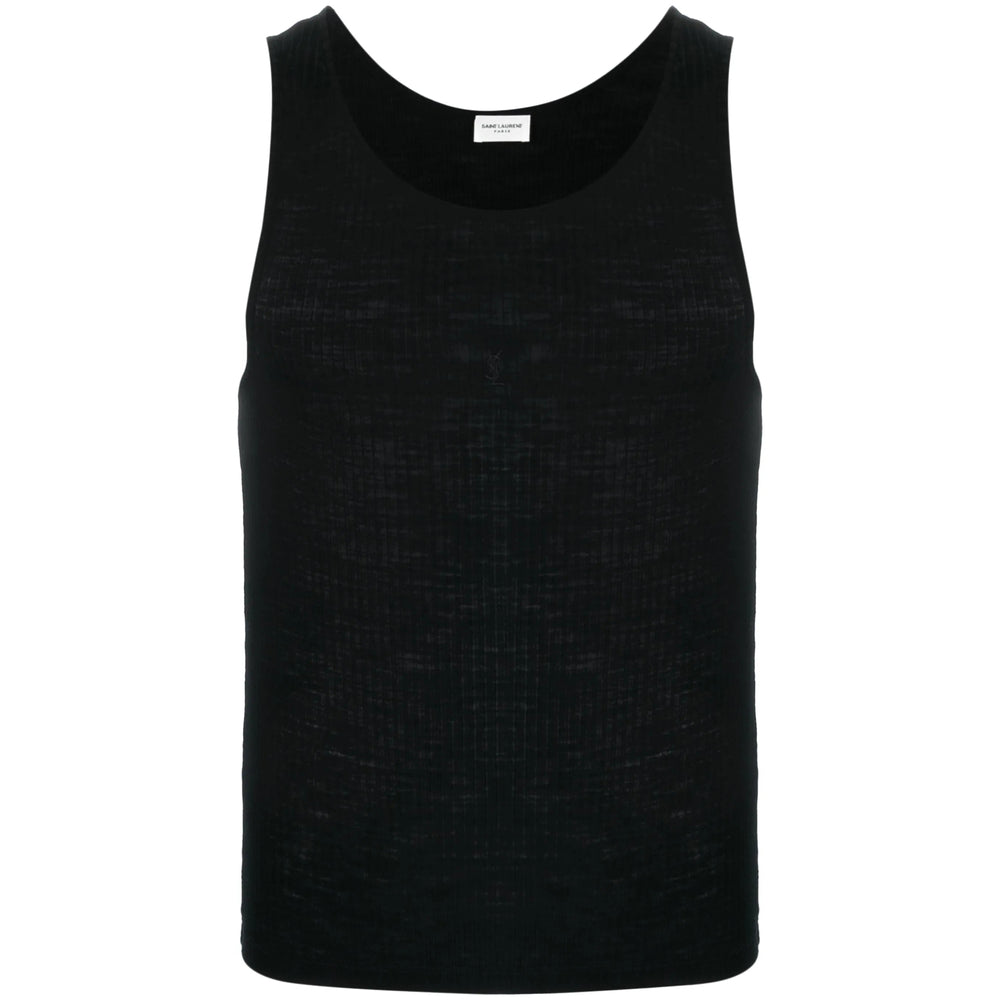Saint Laurent Black T-Shirts & Vests - Vests & Tanks Men