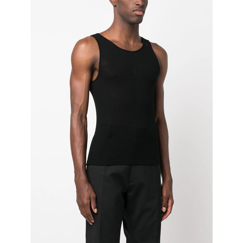 Saint Laurent Black T-Shirts & Vests - Vests & Tanks Men