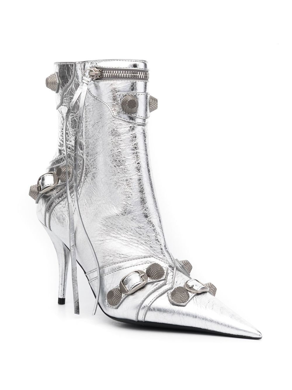 BALENCIAGA Metallic Ankle Boots with Stiletto Heel