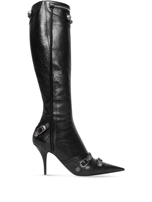 BALENCIAGA Chic Stiletto Leather Boots - 90MM