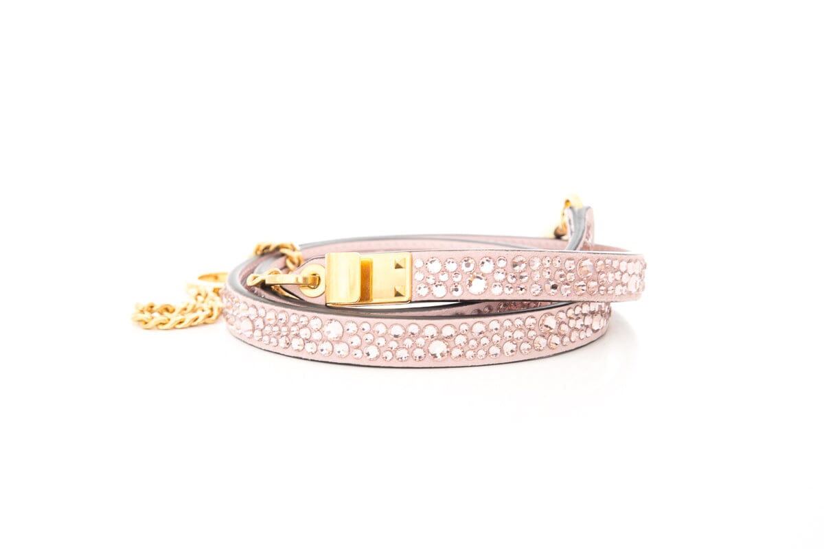 Valentino Pink Crystal Embellished VSLING Handbag