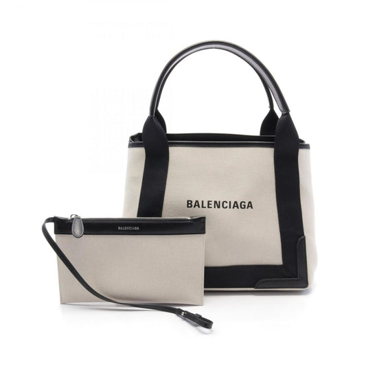 Balenciaga ivory Canvas Leather Tote Bag
