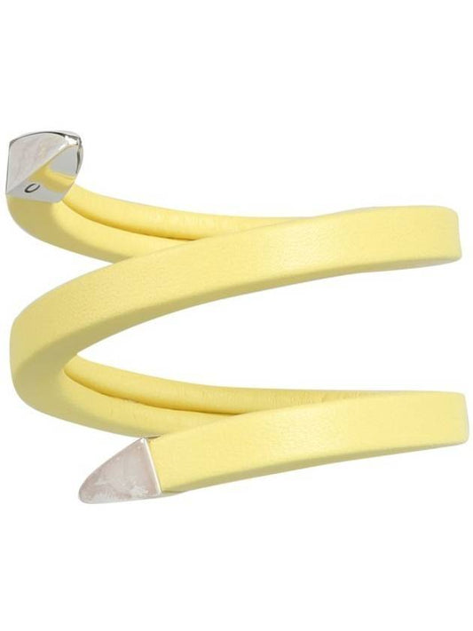 Bottega Veneta Spiral Metal Cuff Bracelet Lemon
