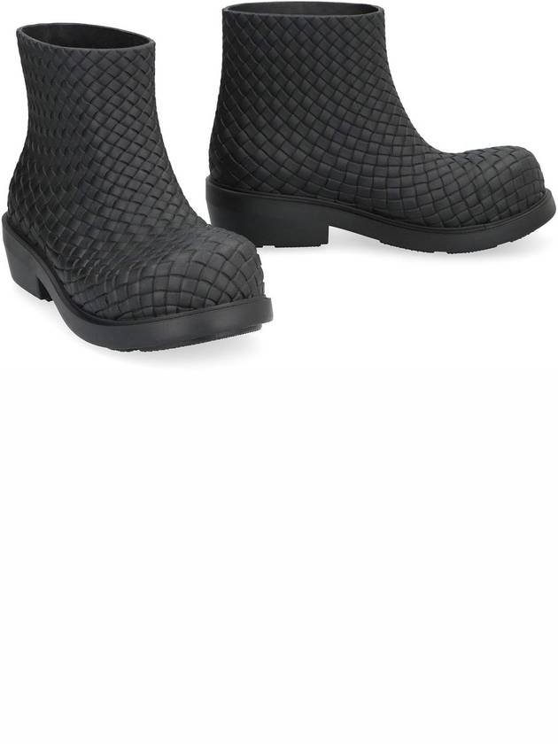 Bottega Veneta Fireman Rubber Rain Boots Black