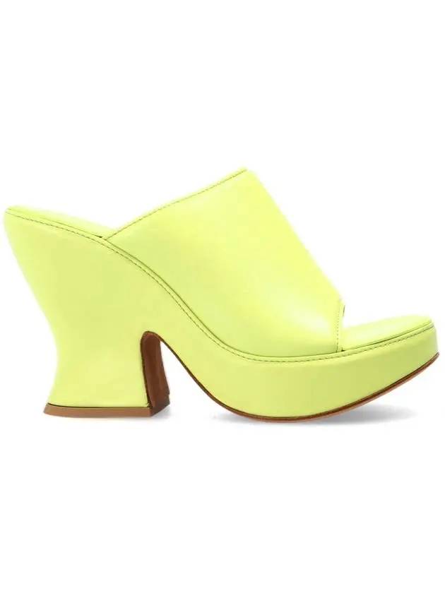 Bottega Veneta Lambskin Platform Wedge Heel Yellow