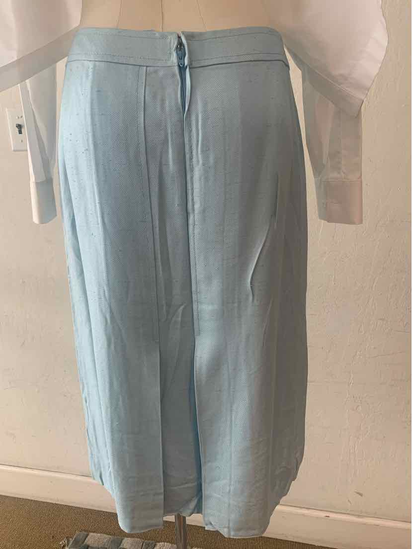 CELINE Size 10 Baby Blue Solid Skirt