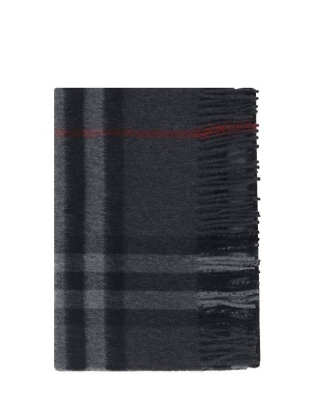 Burberry Check Cashmere Scarf Charcoal