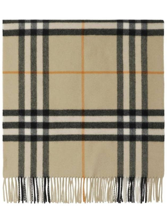 Burberry Wide Check Cashmere Scarf Beige