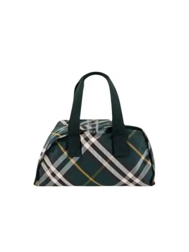 Burberry Shield Check Pattern Medium Duffel Bag Green