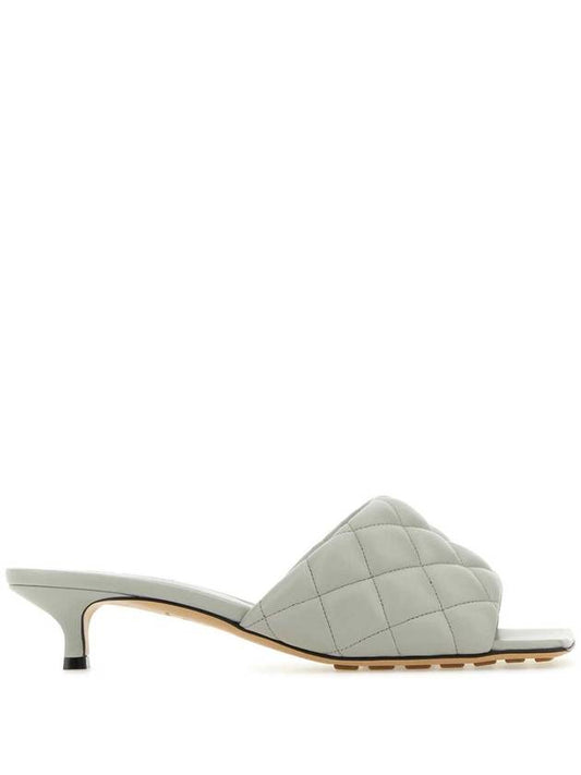Bottega Veneta Padded Leather Mule Light Grey