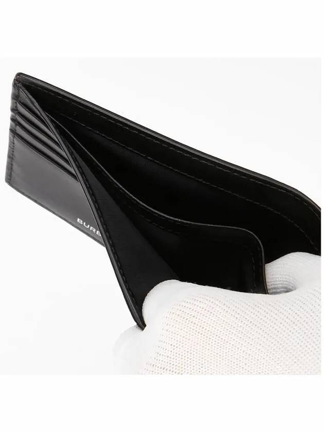 Burberry Check Half Leather Half Wallet Navy