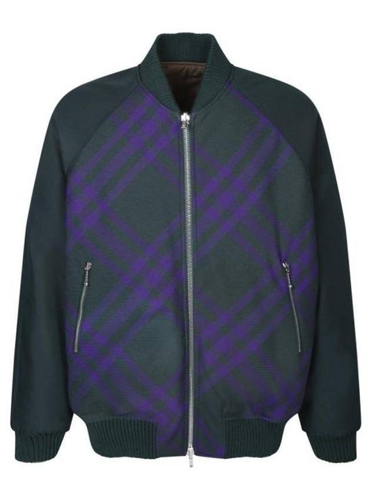Burberry Reversible Check Bomber Jacket Green