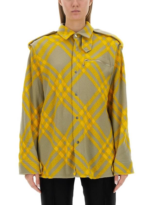 Burberry Check Wool Blend Shirt Yellow