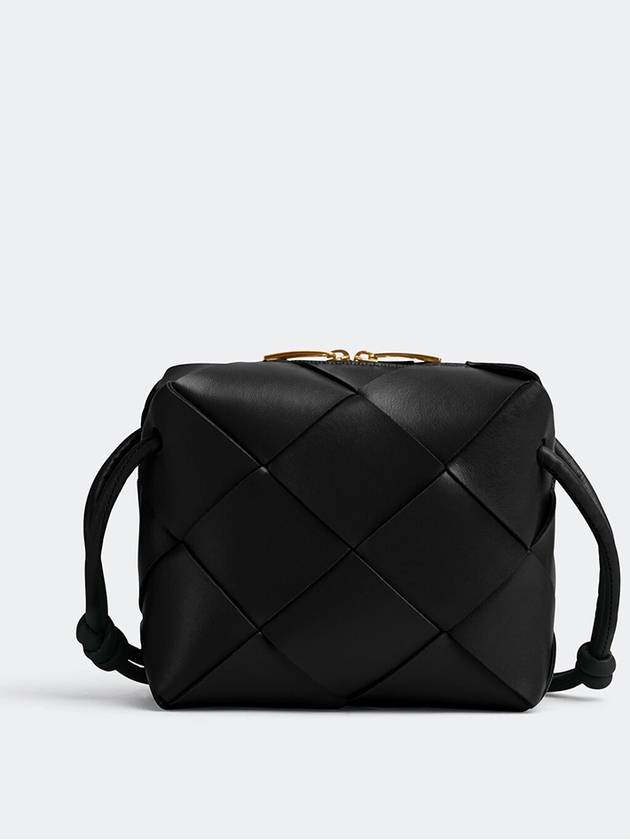 Bottega Veneta Cassette Intrecciato Mini Shoulder Bag Black