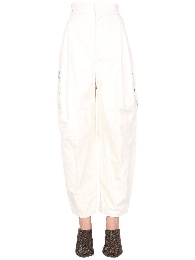 Bottega Veneta Calfskin Cargo Pants White