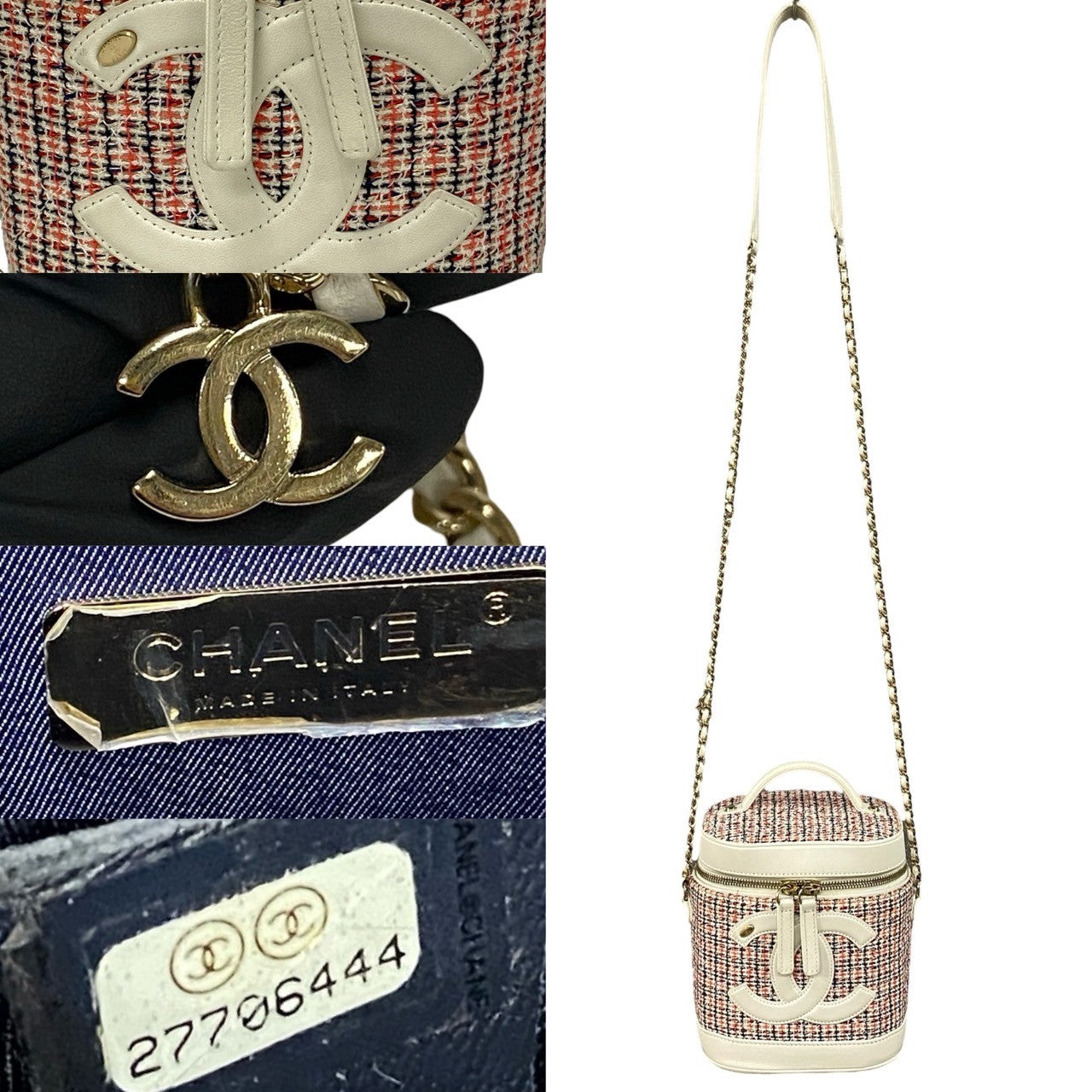 Chanel CC Tweed Vanity Crosssbody Bag  Canvas Crossbody Bag in New Condition