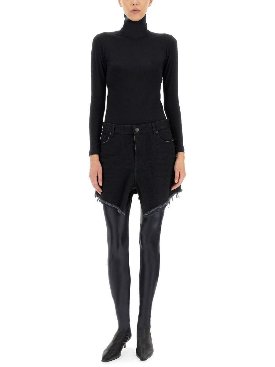 BALENCIAGA Chic Women's Mini Skirt with Belt Loops