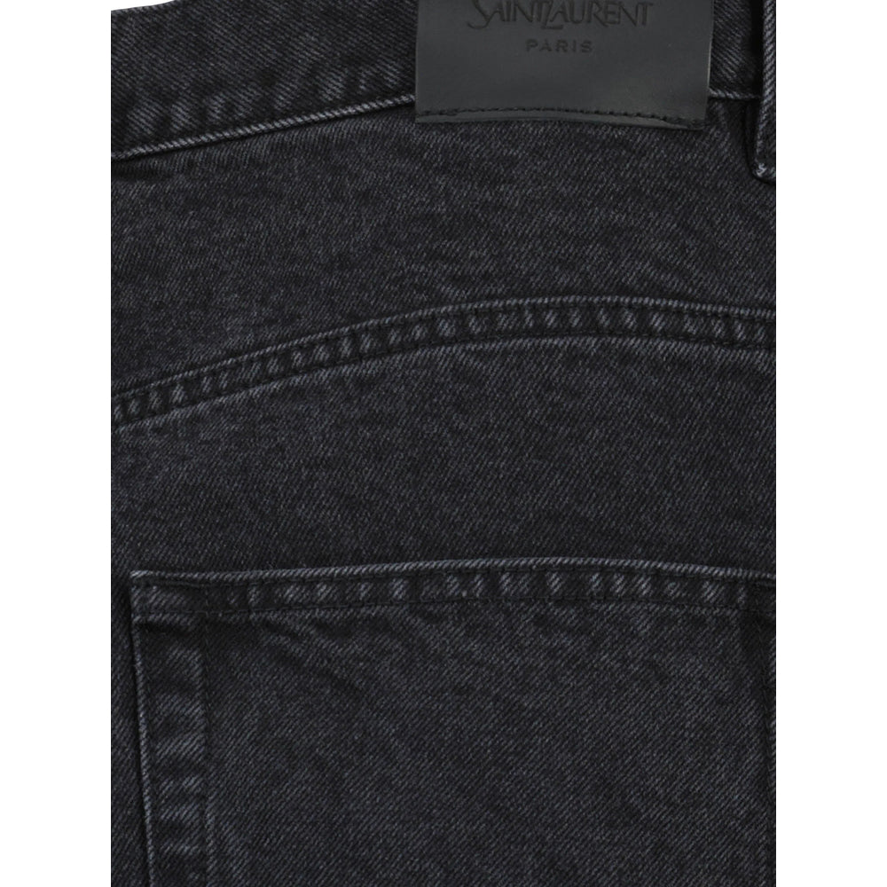 Saint Laurent Black Denim - Straight-Leg Jeans Women