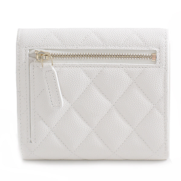Chanel Caviar Skin Compact Trifold Wallet