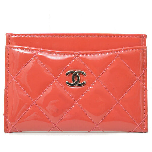 Chanel Matelasse Card Case Patent Leather Pink