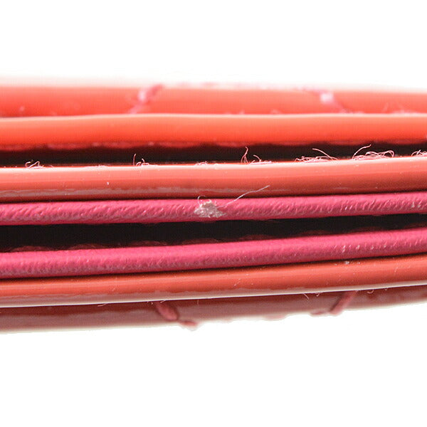 Chanel Matelasse Card Case Patent Leather Pink