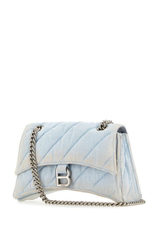 BALENCIAGA Denim Crush S Mini Shoulder Handbag