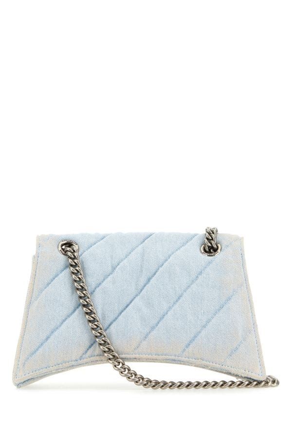 BALENCIAGA Denim Crush S Mini Shoulder Handbag