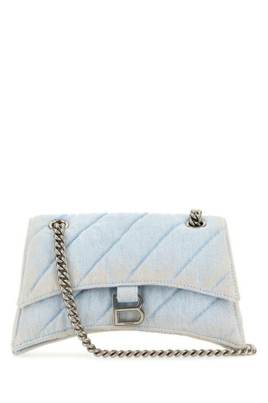 BALENCIAGA Denim Crush S Mini Shoulder Handbag