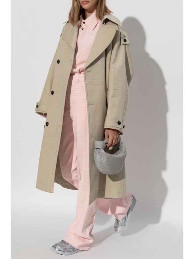Bottega Veneta Bottega Veneta Trench Coat With Check Pattern, Women's, Beige