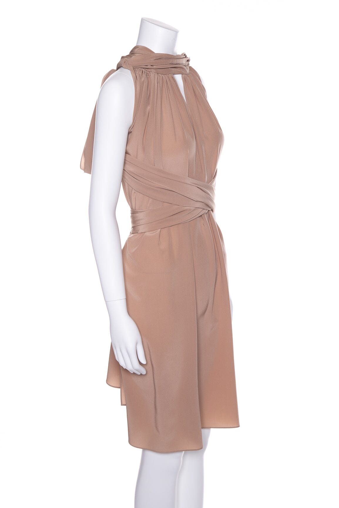 Yves Saint Laurent Taupe Silk Dress SZ N/A