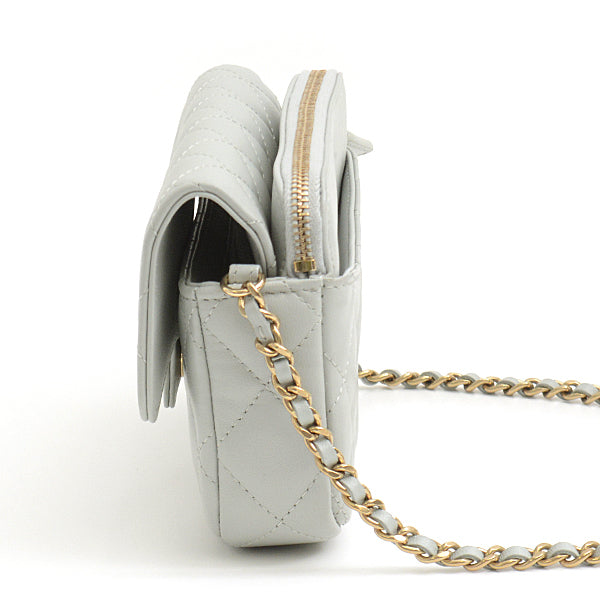 Chanel Lambskin Matelasse Chain Wallet Bag