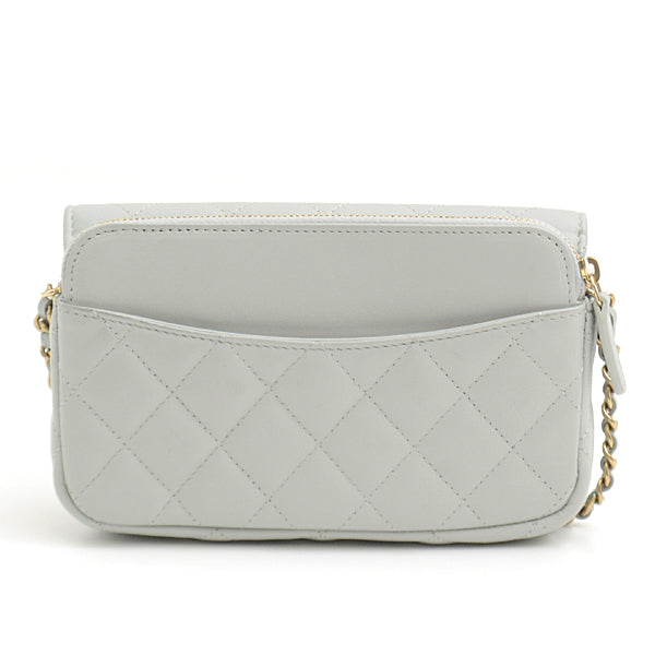 Chanel Lambskin Matelasse Chain Wallet Bag