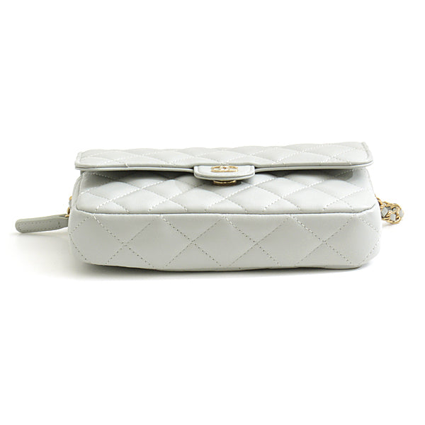 Chanel Lambskin Matelasse Chain Wallet Bag