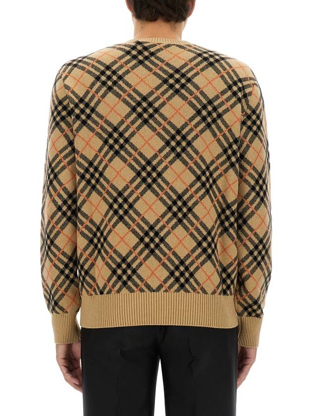 Burberry Check Cashmere Knit Top Sand