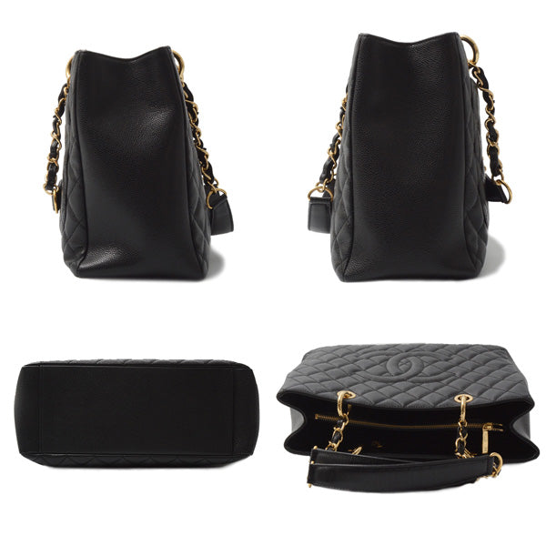 Chanel Caviar Skin Chain Shoulder Bag Black