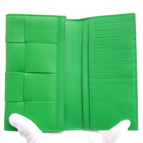 Bottega Veneta Intrecciato Bifold Long Wallet Green 679844