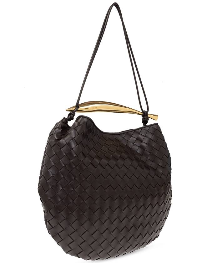 Bottega Veneta Medium Intrecciato Sardin Top Handle Tote Bag Dark Brown