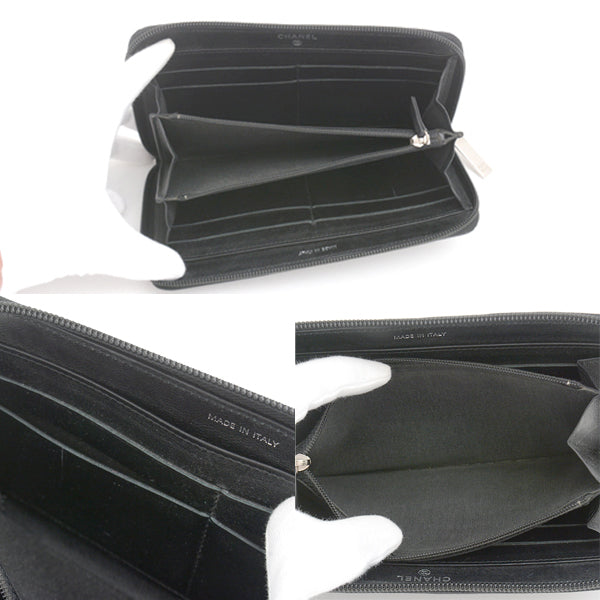 Chanel Caviar Skin Long Wallet Black