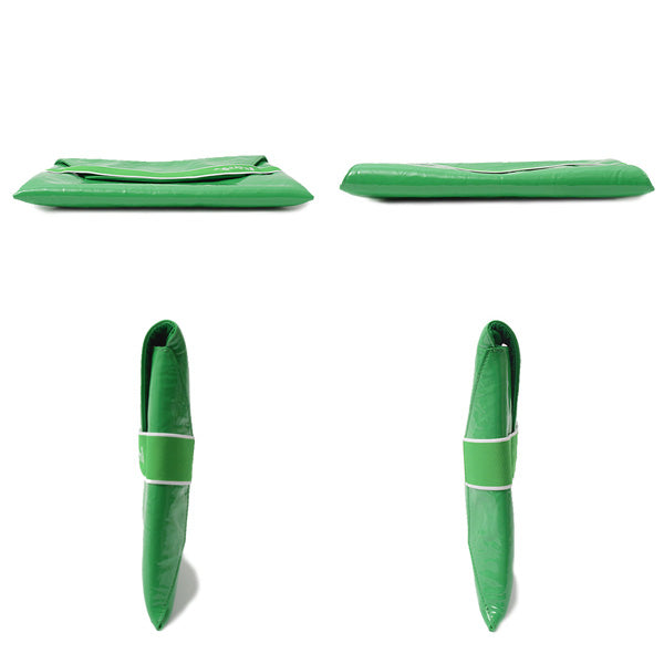 Bottega Veneta Enamel Clutch Bag Green