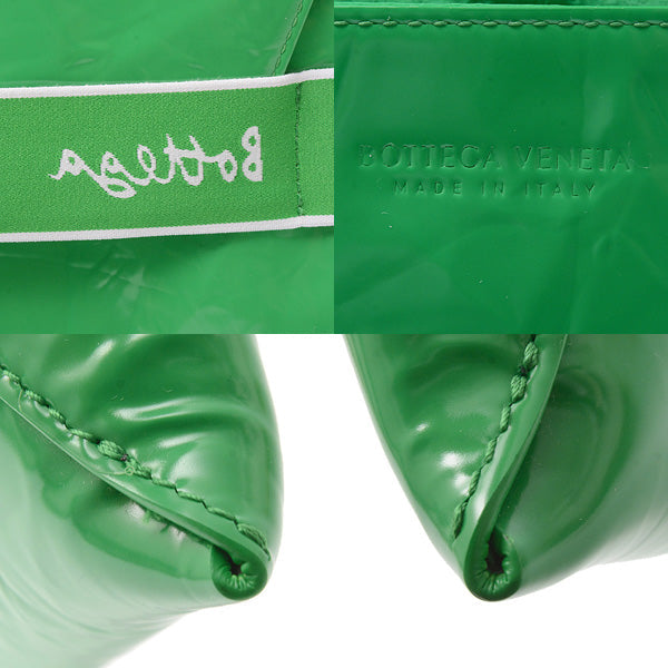Bottega Veneta Enamel Clutch Bag Green