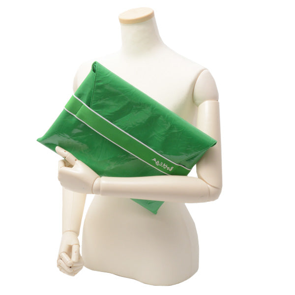 Bottega Veneta Enamel Clutch Bag Green