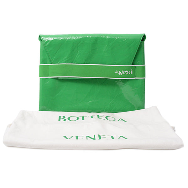 Bottega Veneta Enamel Clutch Bag Green