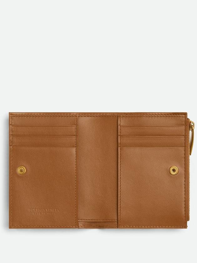 Bottega Veneta Intrecciato Small Leather Half Wallet Wood