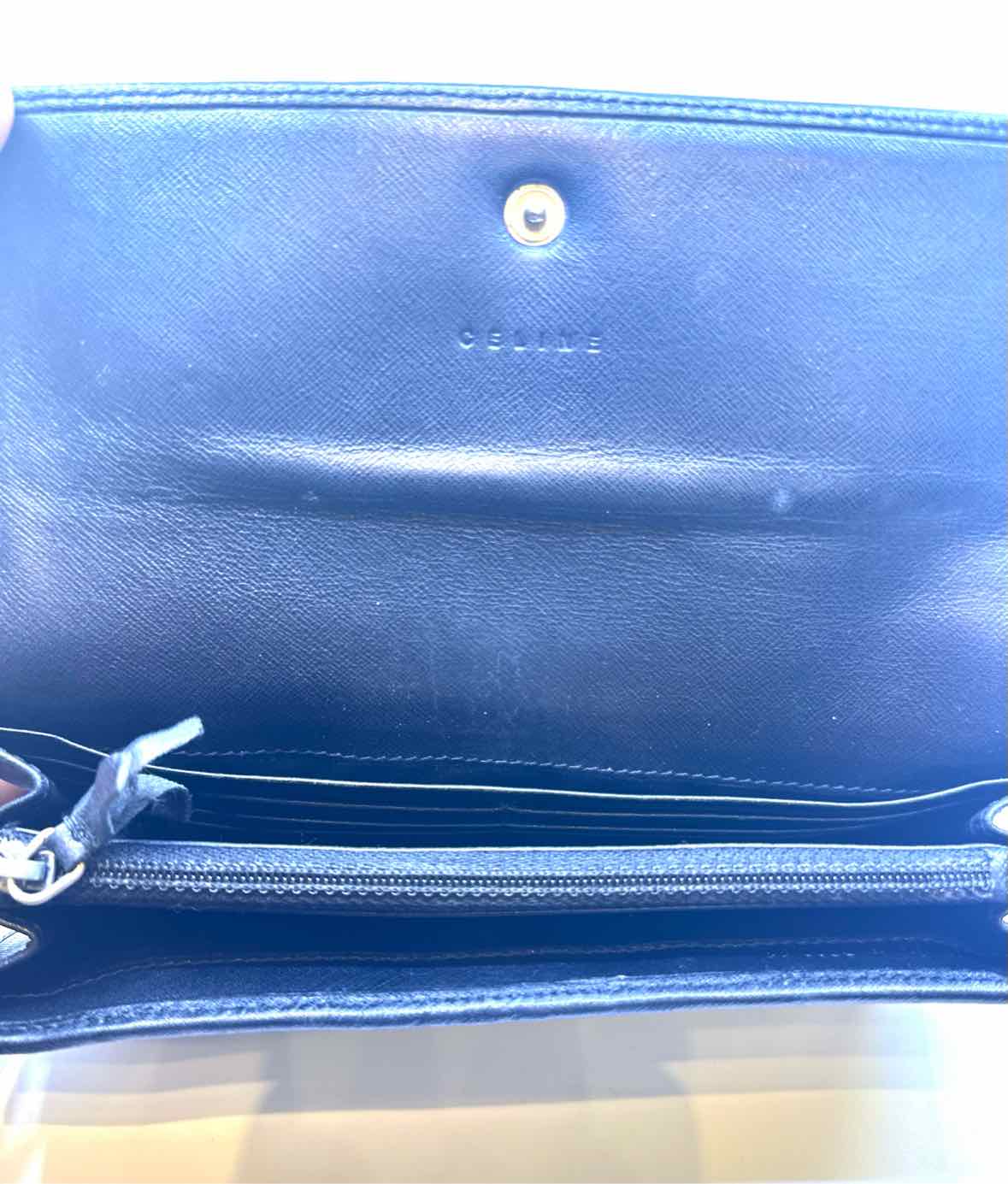 CELINE Continental Black, Camel Leather Monogram Wallet