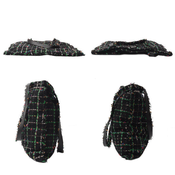 Chanel Tweed Robot Design Tote Bag Black
